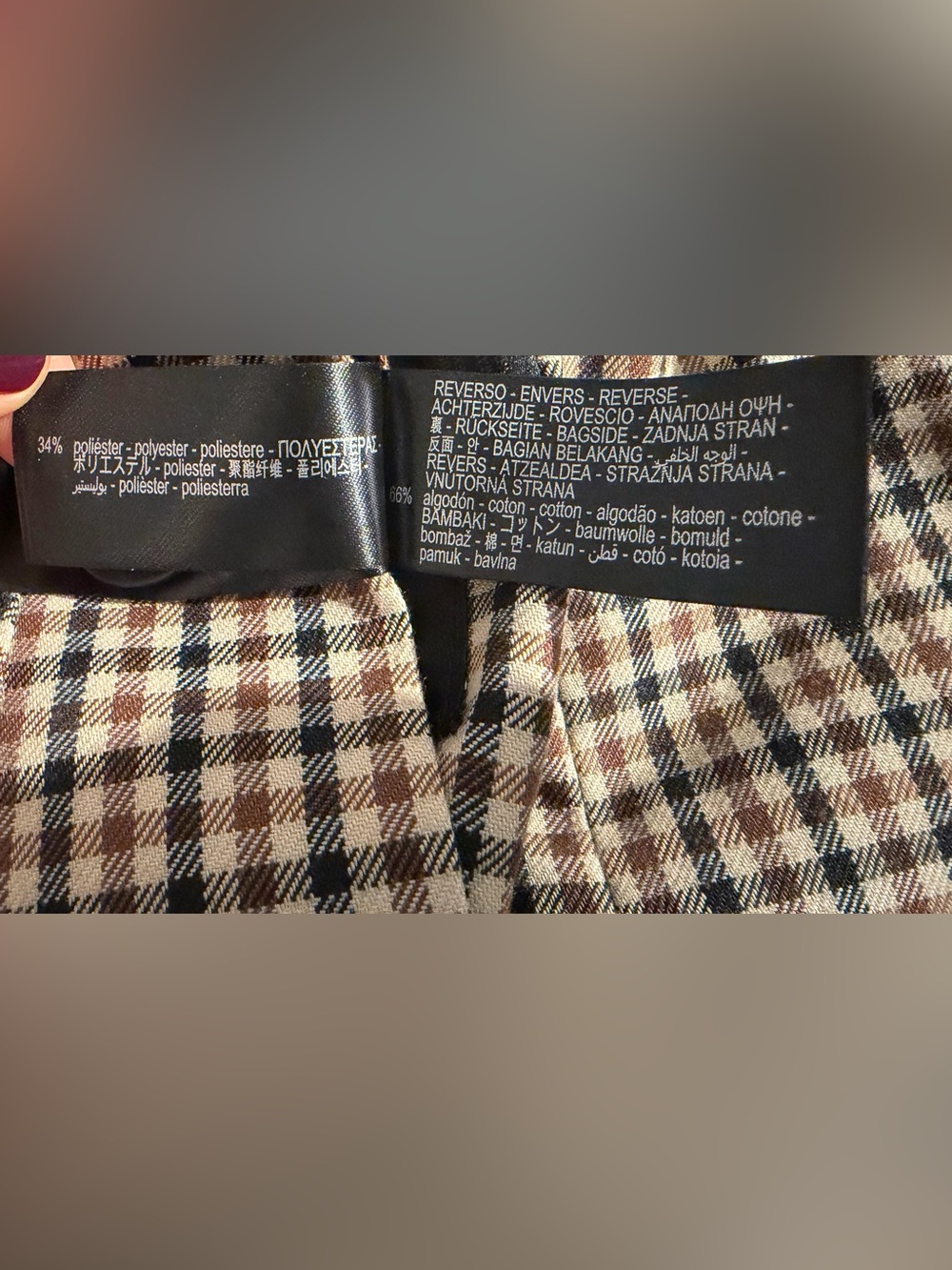 Zara Reversible Tan & Checked Trench Coat - Picture 12 of 12